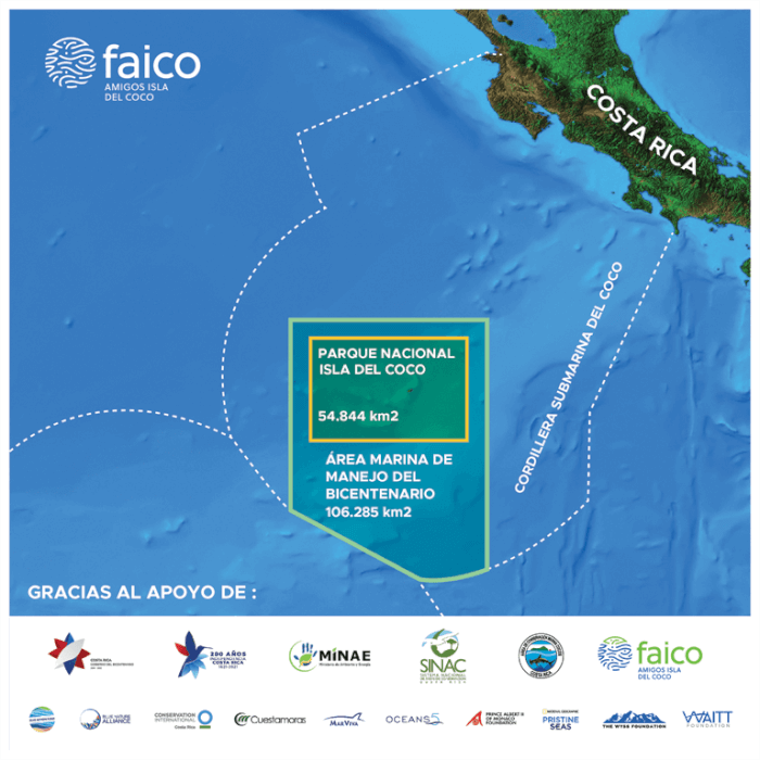 Mapa Area de Conservación marina cocos